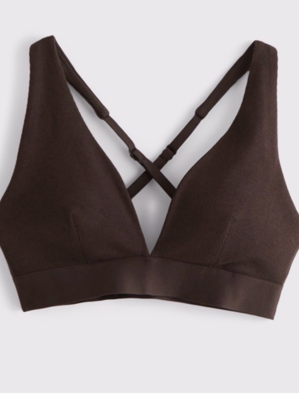 Abercrombie & Fitch Ypb Restore Rib Triangle Bra Brown Size M